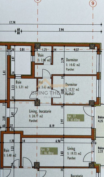 Apartament 3 camere | Semifinisat | 67mpu | Parcare | Zona Bulgaria